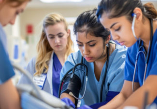 two nurse talking to each other
